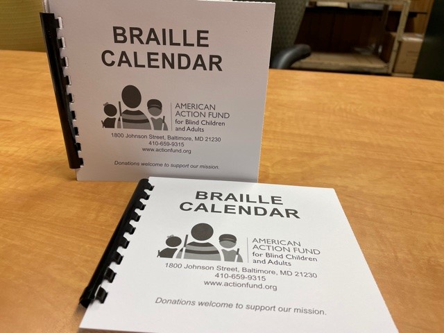 Cover of 2022 Braille Calendar.